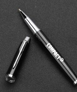 Black Leather Business Card Case Pen and Keychain 10 Leather Card Holder with Pen and Keychain Image 3