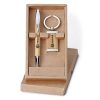 Wooden Action Pen Keychain Gift Set 2 Wooden Action Pen & Keychain Gift Set