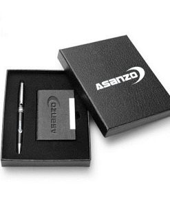 Classic Leather Card Holder Gift Set with Pen Image 1