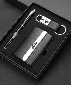 Personalized Pen Card Case and Key Chain Gift Set 10 Elegant Card Holder, Pen & Metal Keychain Gift Set Image 2