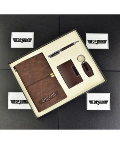 PU Leather Diary Card Holder Set with Leather Keychain Pen 14 PU Leather Diary & Card Holder Set with Leather Keychain & Pen Image 1