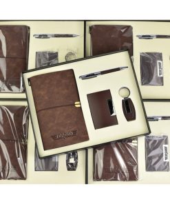 PU Leather Diary Card Holder Set with Leather Keychain Pen 15 PU Leather Diary & Card Holder Set with Leather Keychain & Pen Image 2