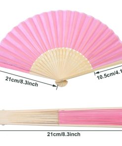Handheld Folding Bamboo Fans Image 1