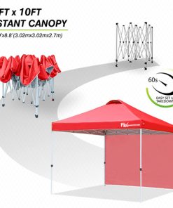 Durable Pop Up Canopy with 1 Removable Sidewall 11 Outdoor Canopy with 1 Side Wall and Carry Bag Image 3