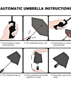 Windproof Umbrella Auto Open Close 19 Automatic Open And Close Folding Umbrella Image 6