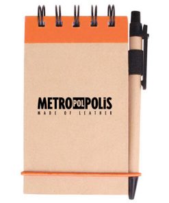 Spiral Bound Kraft Jotter With Pen Image 1