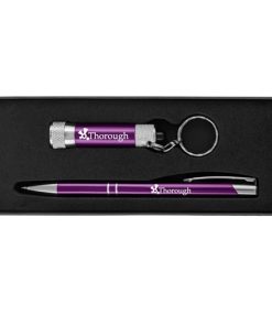 Laser Engraved Metal Pen Flashlight Gift Set 10 Elegent Metal Pen & Flash Light Gift Set Image 2