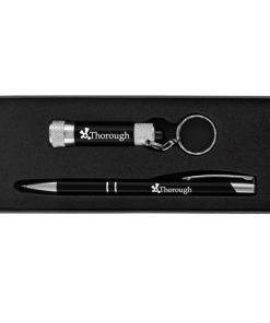 Laser Engraved Metal Pen Flashlight Gift Set 12 Elegent Metal Pen & Flash Light Gift Set Image 4