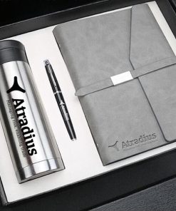 3Pcs Set Thermos Cup with Pen Notebook Gift Box 10 Corporate Notebook, Pen & Thermos Gift Set Image 2