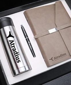 3Pcs Set Thermos Cup with Pen Notebook Gift Box 11 Corporate Notebook, Pen & Thermos Gift Set Image 3