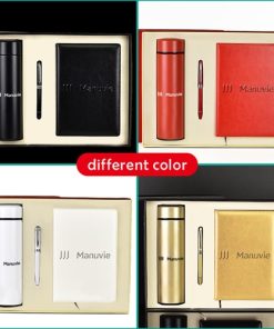 A5 Size PU Leather Diary Pen Set with Vaccum Bottle 12 A5 Size PU Leather Diary & Pen Set with Vaccum Bottle Image 1