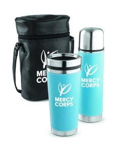 Leatherette Tumbler & Vaccum Bottle Set