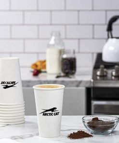 16 Oz Paper Cups 10 16 oz. Disposable White Paper Hot Cups Image 2