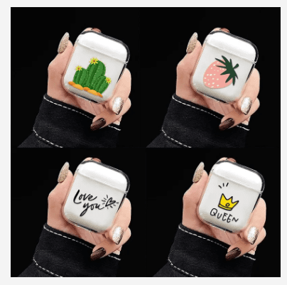 도매 맞춤 전화 케이스 19 Clear Plain Color Airpods Case with Printed Pattern