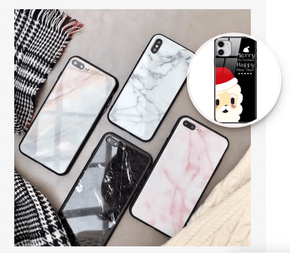 도매 맞춤 전화 케이스 4 Printed Tempered Glass Phone Cases