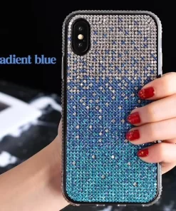 Bling-Handyhüllen im Großhandel – Funkeln mit Farbverlauf in China 10 black rhinestone phone case 1
