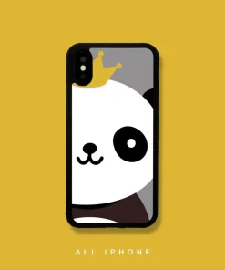 Wholesale Bulk Sublimation Prints: Cute Panda iPhone Cases Supplier in China 8 bulk sublimation prints adorable crowned panda design 1