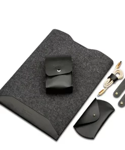 Elevate Your MacBook with Wholesale Custom Leather Felt MacBook Sleeves 13 camel comfort wholesale leather sleeve