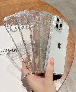 حالات الهاتف الخليوي الموزعين بالجملة الجانب واضح حالة الهاتف سباركلي 39 clear glitter iphone 12 case 1
