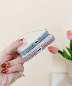 wholesale distributors cell phone cases side clear sparkly phone case 37 clear glitter phone case
