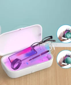 Phone Sanitizer Box 12 customizable and compact phone sanitizer box in pristine white