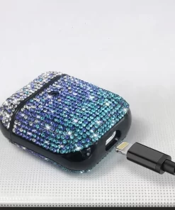 Rhinestone AirPod Case: Elevate Style with Wholesale Options in China 18 customized rhinestone airpod case with black keychain