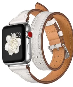 Wholesale Custom Leather Double Wrap Bands – Elevate Your Apple Watch Style 21 double wrap leather apple watch band
