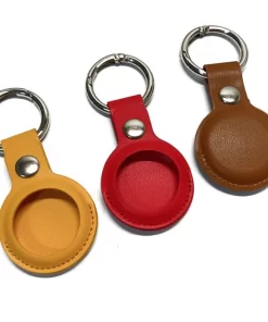 Secure Your AirTag in Style with Leather AirTag Case | Wholesale Options from China 13 faux leather airtag case with key chain 1