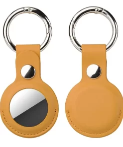 Secure Your AirTag in Style with Leather AirTag Case | Wholesale Options from China 17 faux leather airtag case with key ring