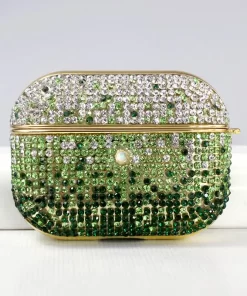 Elevate Style with Wholesale Rhinestone Airpods Case 22 glitter rhinestone airpods 1 2 pro case with gold keychain