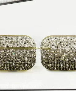 Elevate Style with Wholesale Rhinestone Airpods Case 23 gold carabiner rhinestone airpods pro case
