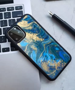 Elevate Style with Wholesale Marble Phone Covers China 23 golden shimmer marble cases for iphones and huawei