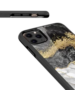 Eleve o estilo com capas de telefone de mármore no atacado na China 25 golden shimmer marble phone cases 4