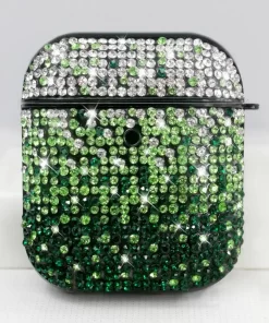 Rhinestone AirPod Case: Elevate Style with Wholesale Options in China 25 green delight rhinestone airpods pro case for trendsetters