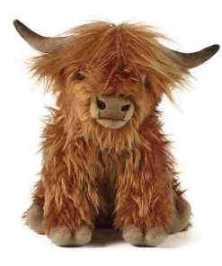 highland cow plush toy with custom ear tag 14 highland cattle