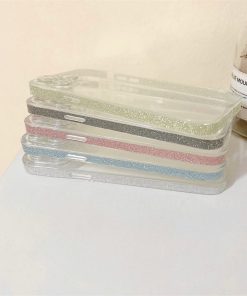 wholesale distributors cell phone cases side clear sparkly phone case 32 iphone 12 clear glitter case 1