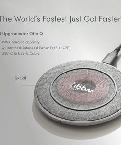 Textured Fabric Branded Fast Wireless Charger Image 1