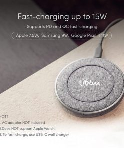 Textured Fabric Branded Fast Wireless Charger 13 Textured Fabric Branded Fast Wireless Charger Image 3