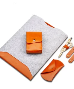 Werten Sie Ihr MacBook mit maßgeschneiderten MacBook-Hüllen aus Leder und Filz im Großhandel auf 17 leather felt macbook sleeve in 5 colors 1