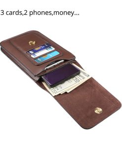 кожаный чехол для мобильного телефона 16 leather flip phone case with belt loop 2