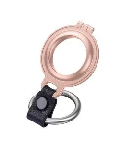 Elevate Security with Metal AirTag Holder | Wholesale China 12 luxurious dark grey pu leather airtag case