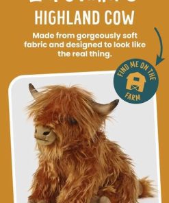 highland cow plush toy with custom ear tag 17 mini highland cattle