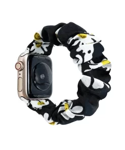 Elevate Your Style with Floral iWatch Bands – Wholesale Options from China 12 playful black yellow sunflower scrunchie band