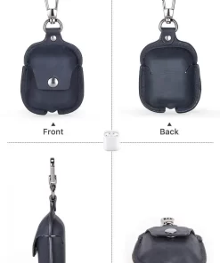 Custom AirPod Cases in Vintage Leather – Wholesale Elegance from China 15 secure closure with gold tone buckle custom airpod case