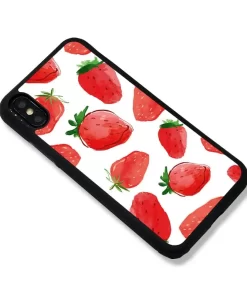 sublimation phone cases 13 slim waist shape sublimation phone case with strawberry pattern