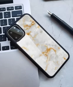 Erhöhen Sie den Stil mit Großhandels-Handyhüllen aus Marmor aus China 30 wholesale marble phone cases with golden shimmer 1