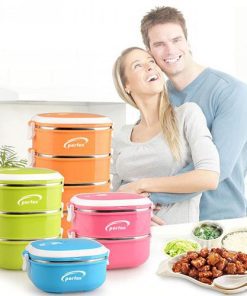 Stainless Steel Square Meal Lunch Box Image 1